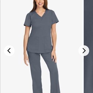 Grey's Anatomy Women's Small 2-Pocket Classic Fit Scrub Top - Granite